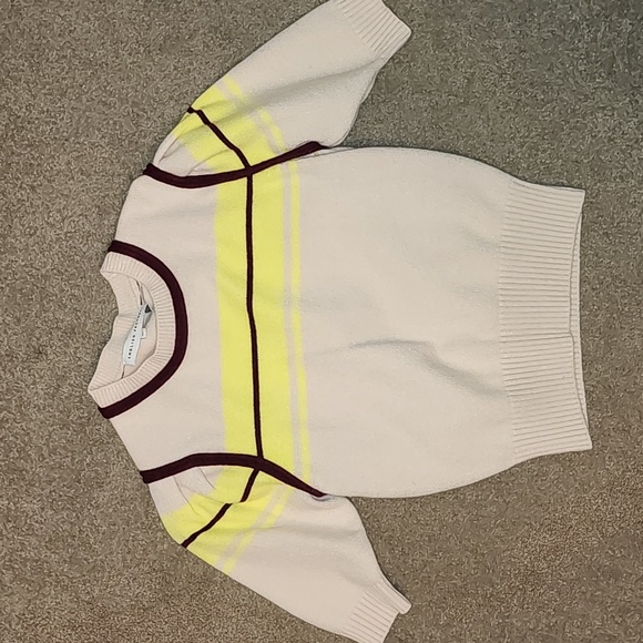 English Factory Puff Sleeve Striped Sweater - Picture 4 of 6